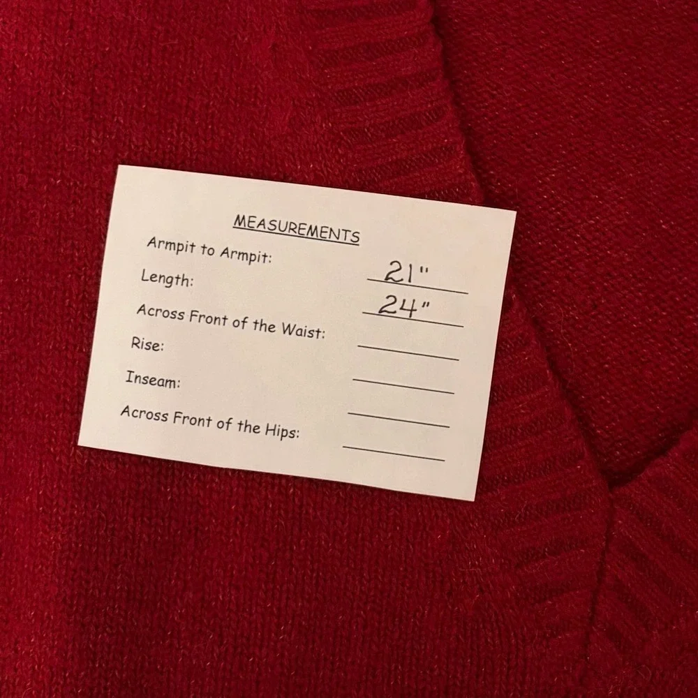 J. CREW Relaxed V Neck Pullover Sweater‎ Solid Red Merino Wool Alpaca Medium